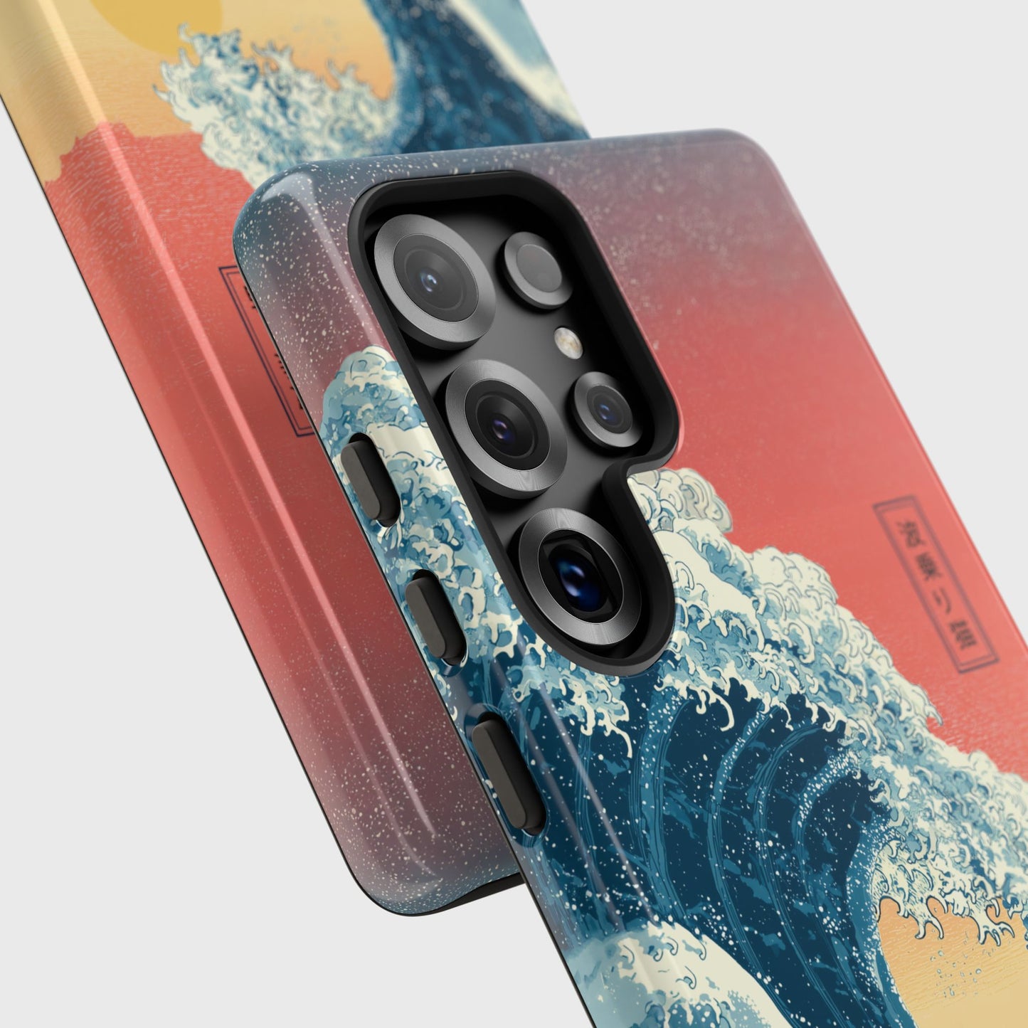 The Wave-Riding Neko – Sunset Surfer Design Phone Case for Galaxy S series Phones