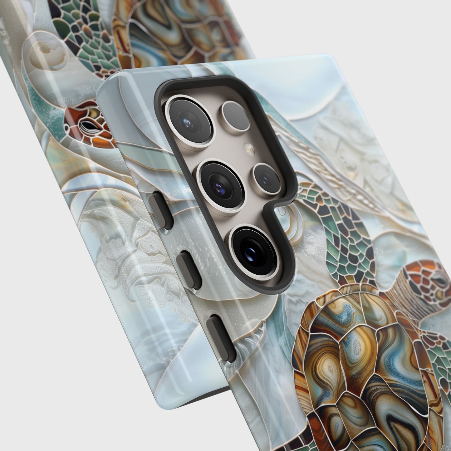 Sea Turtle Stained Glass Design 1 Print Samsung Phone Case