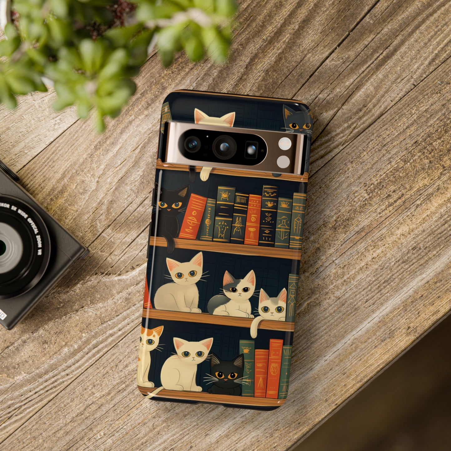 Cute Cats Library Design Google Pixel Phone Case