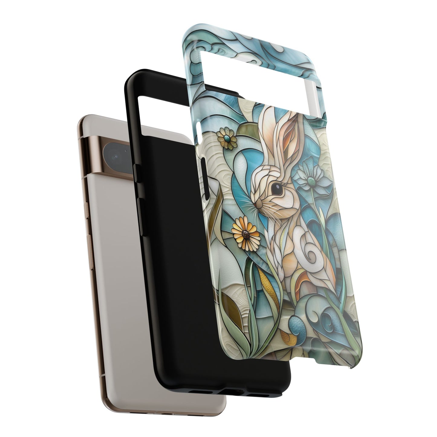 Bunny in the Garden Stained Glass Design Phone Case for Google Pixel