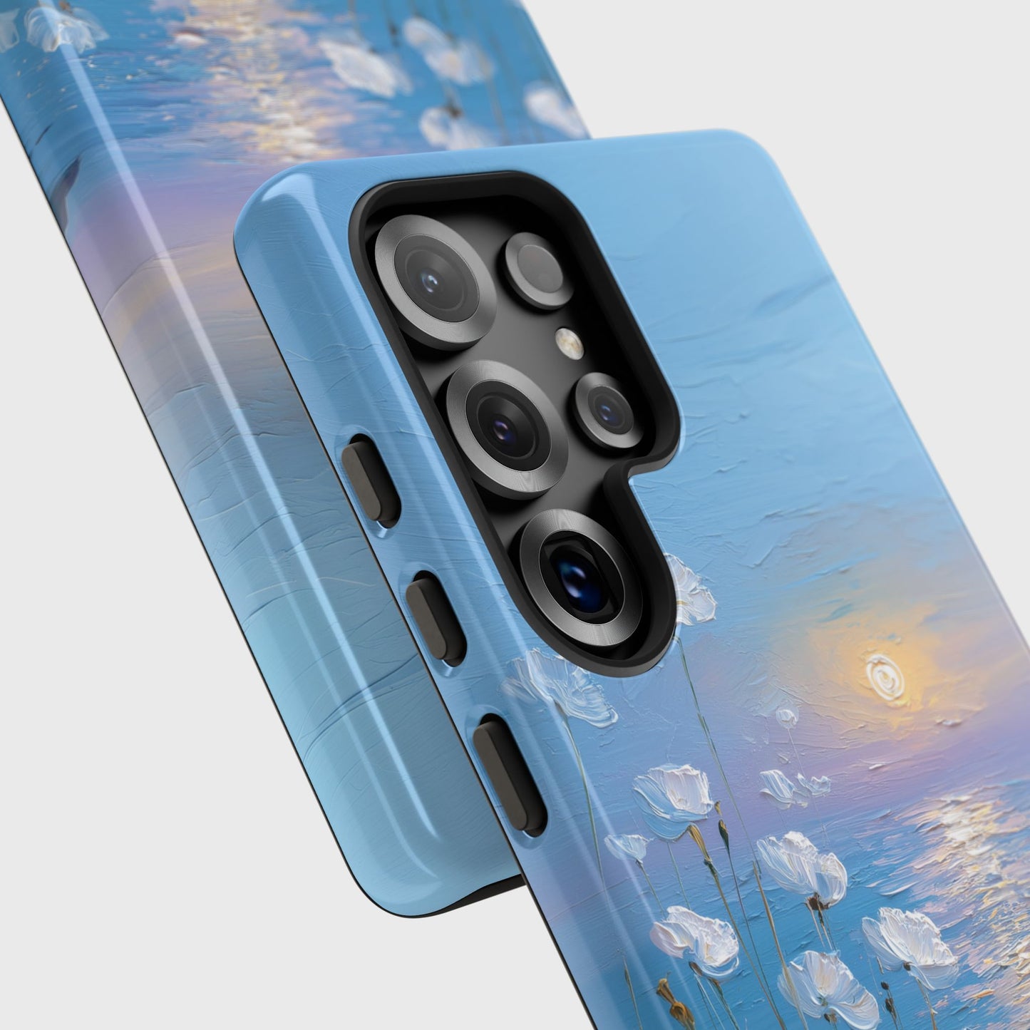 The White Sea Poppies – Coastal Impressionism Design Phone Case for Galaxy S series Phones