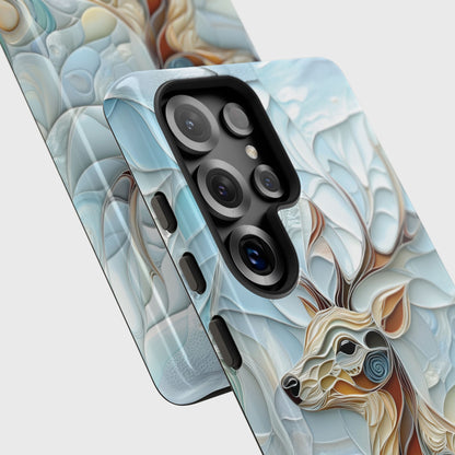 Elegant Deer Quilling Art Design Phone Case for Galaxy S series Phones
