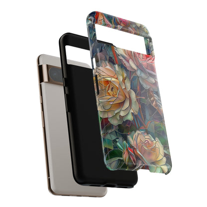 Elegant Roses Stained Glass Design Google Pixel Phone Case