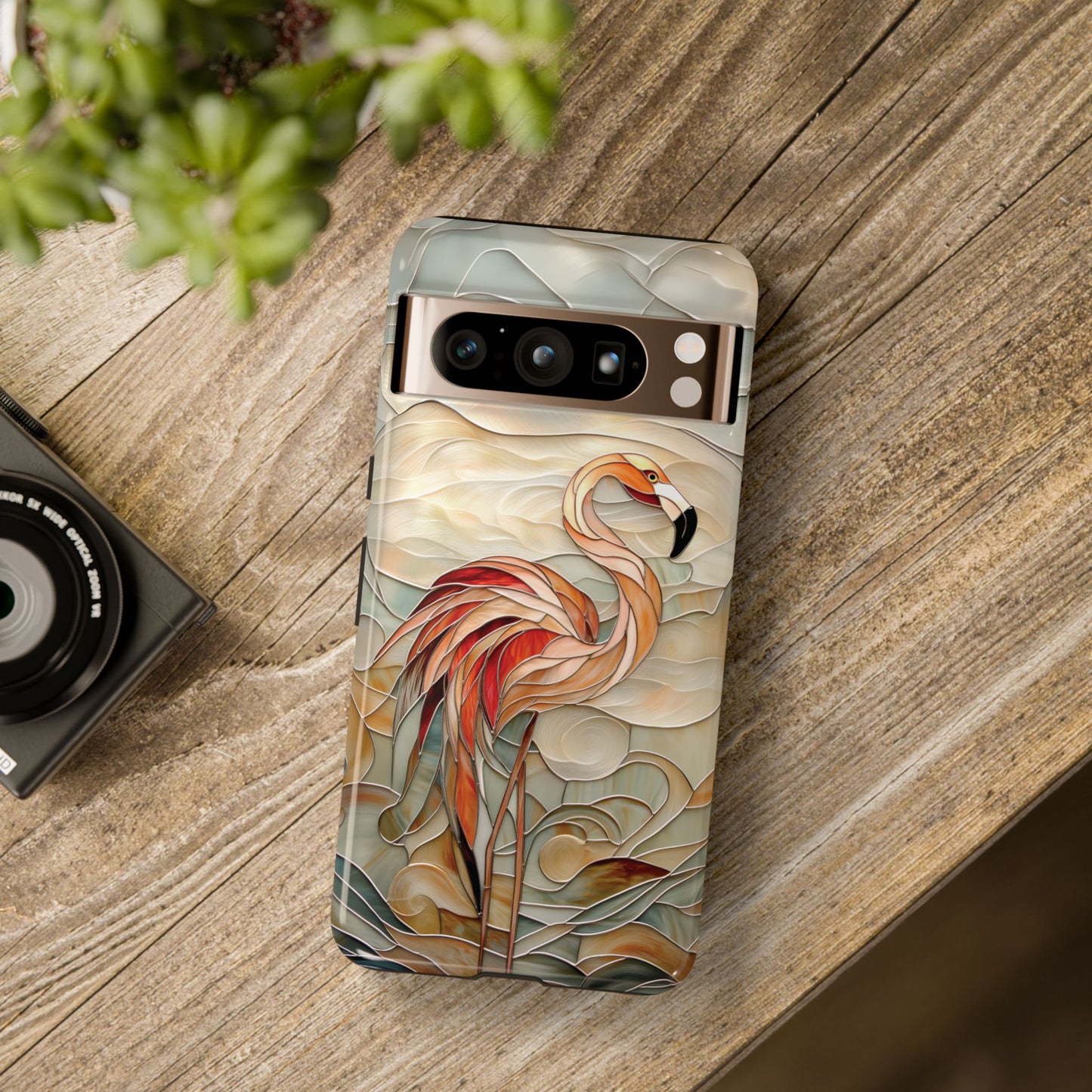 Flamingo Stained Glass Design Google Pixel Phone Case