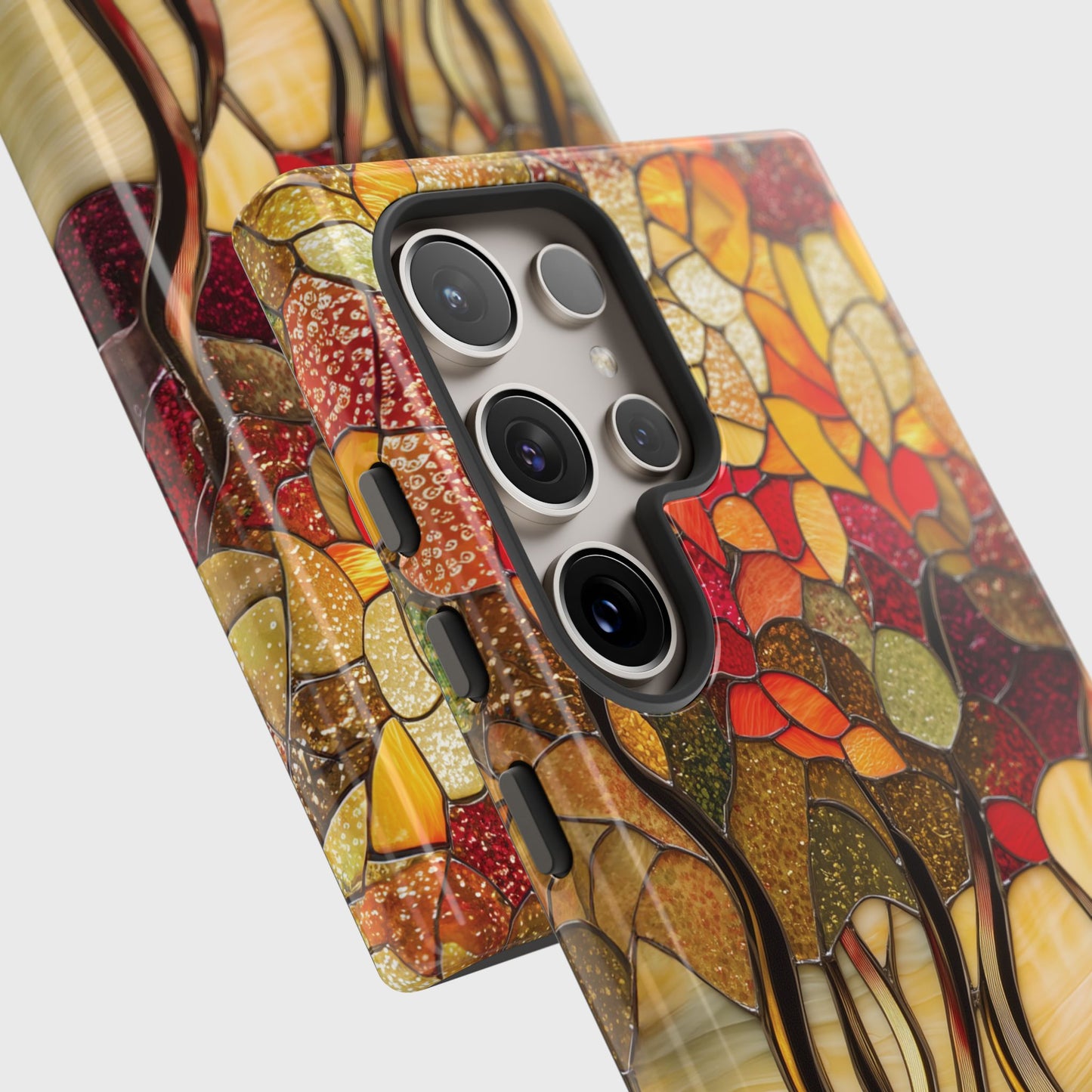 Autumn Forest Stained Glass Design Samsung Phone Case