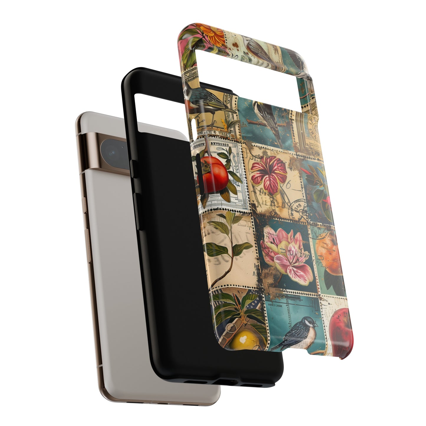 Old Vintage Stamps Collage Design Google Pixel Phone Case