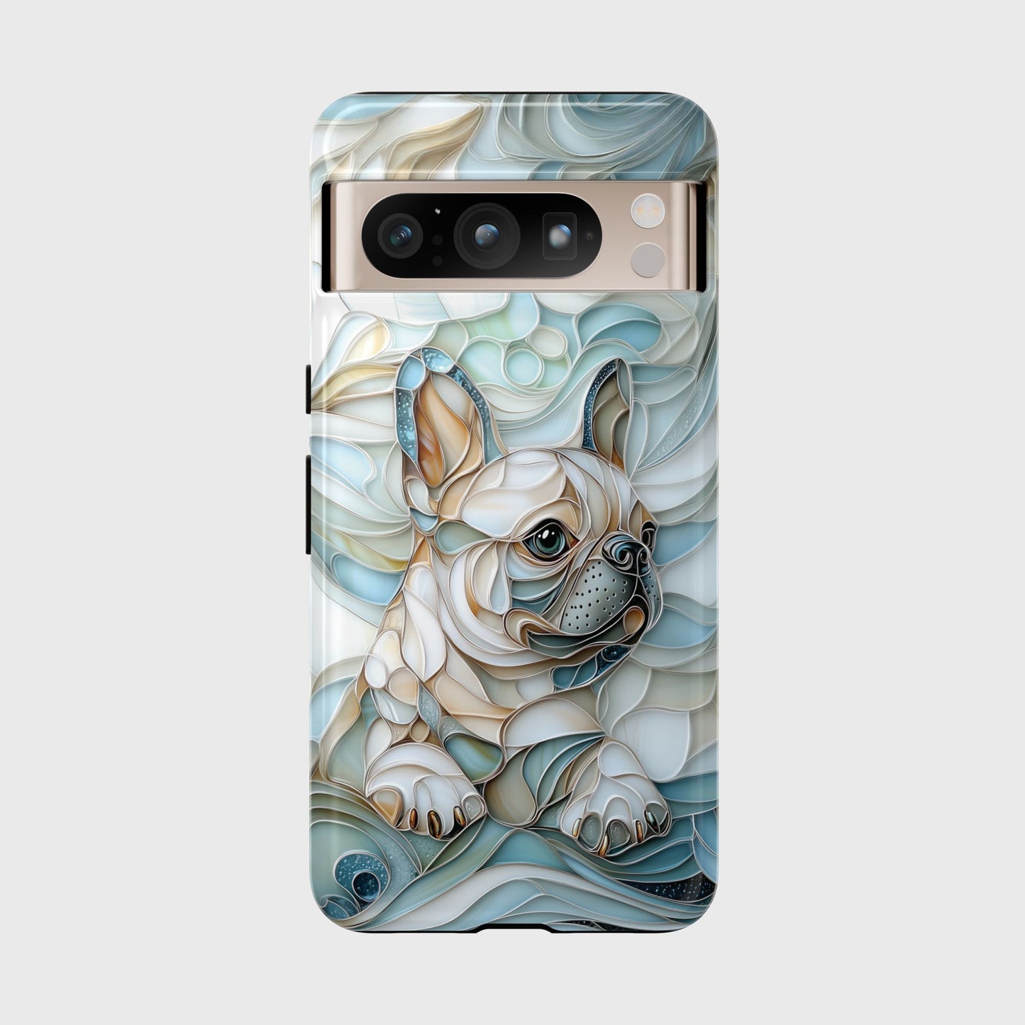 Frenchie Puppy Stained Glass Art Design Phone Case for Google Pixel