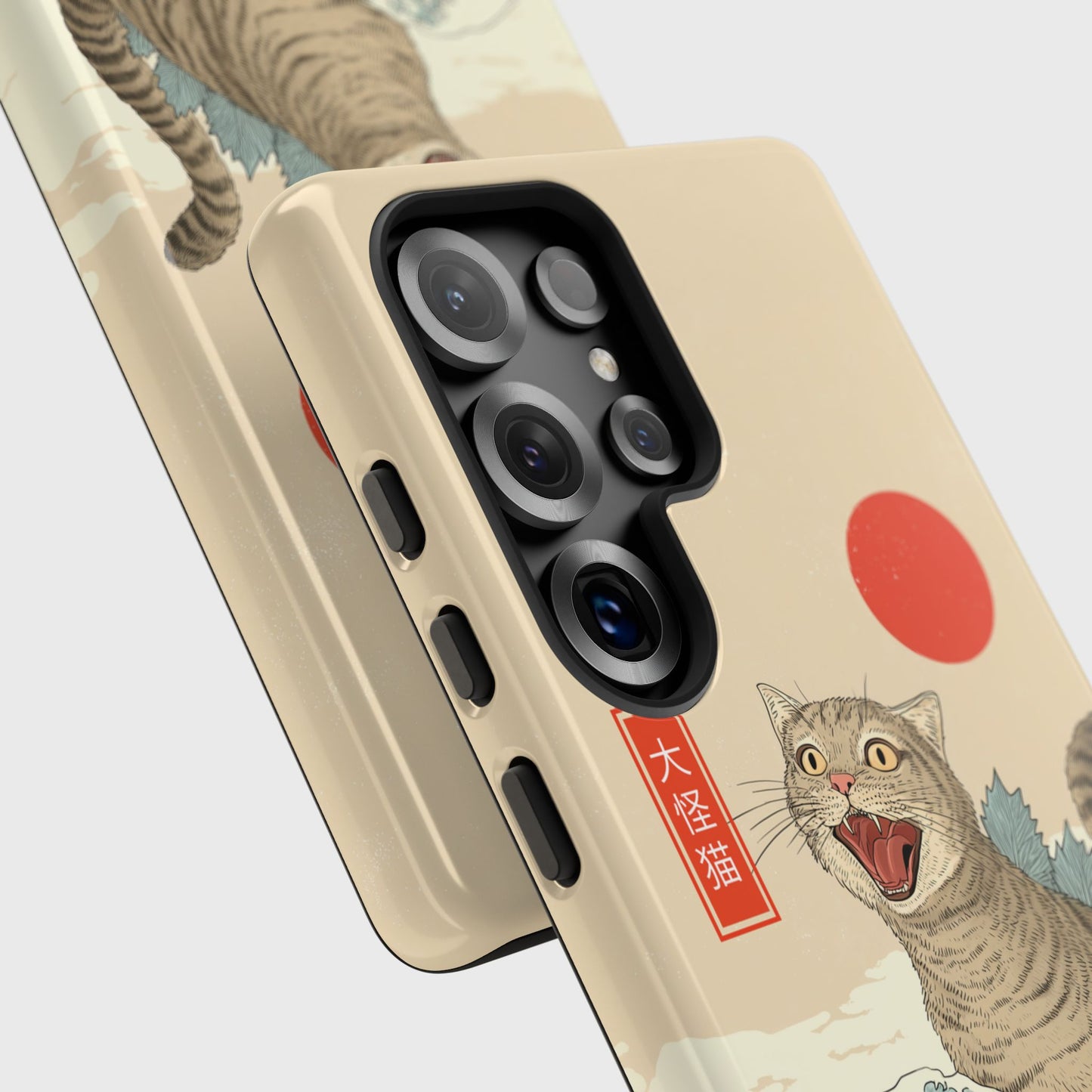 The Roaring Neko – Ukiyo-e Parody Design Phone Case for Galaxy S series Phones