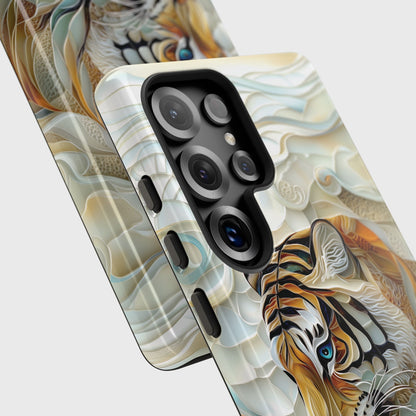 Majestic Tiger Stained Glass Design Phone Case for Galaxy S series Phones