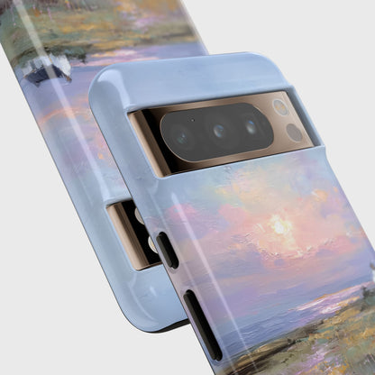 The Coastal Cottage – Impressionist Landscape Design Phone Case for Google Pixel