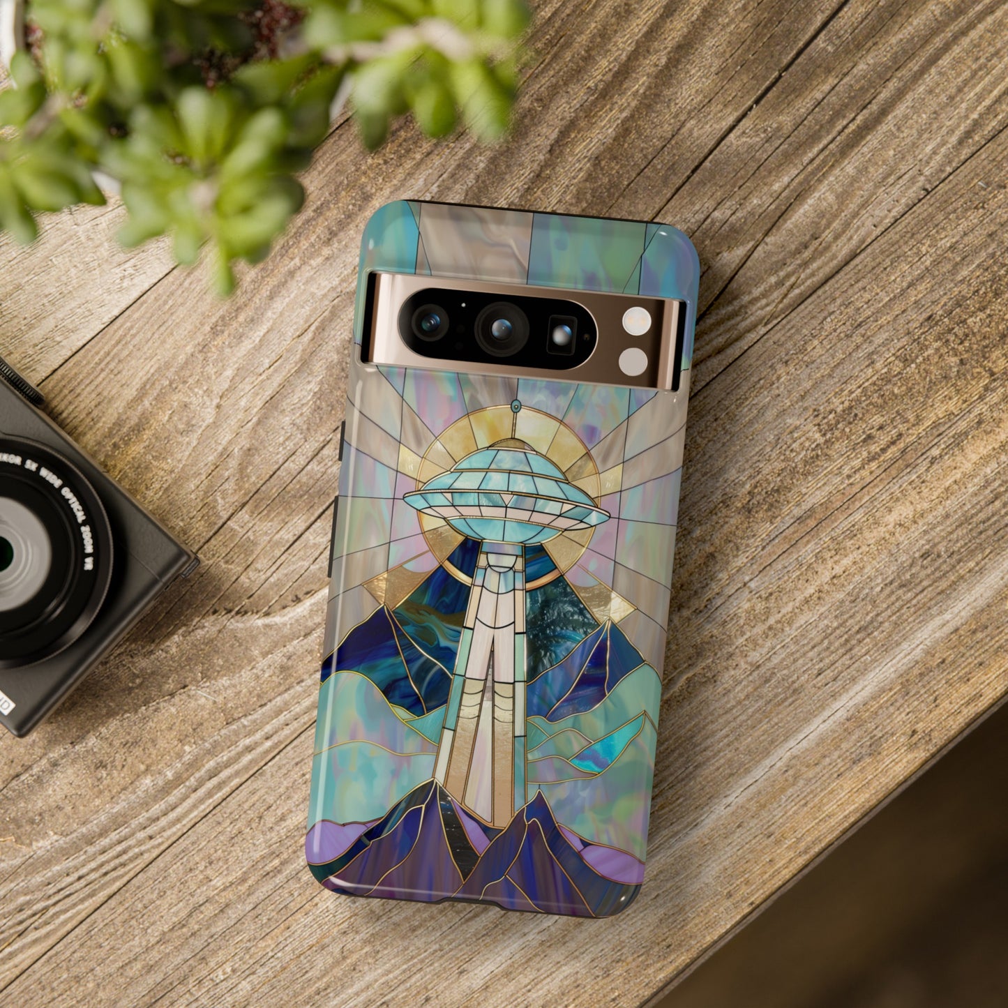 UFO Stained Glass Design Google Pixel Phone Case