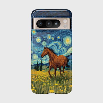 Starry Night Stallion Design Phone Case for Google Pixel