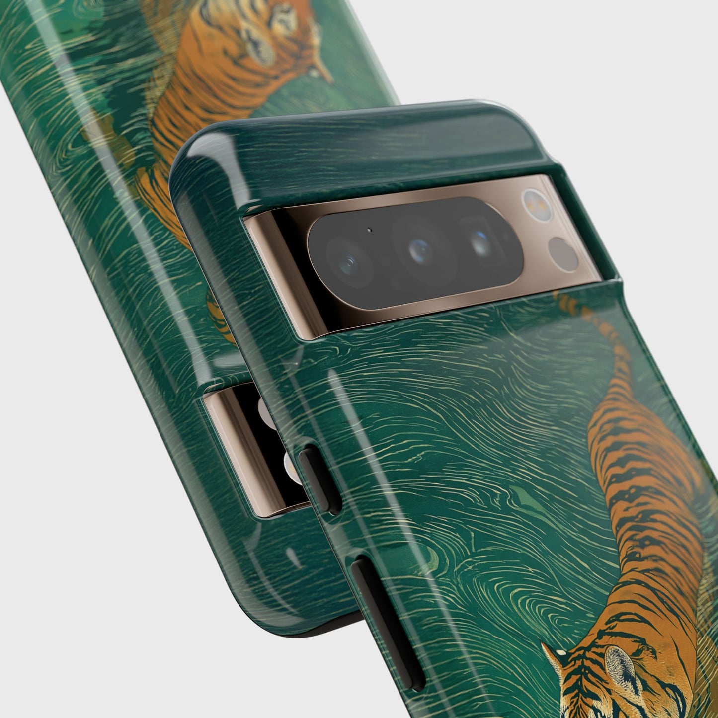 The Emerald Swirl – Ukiyo-e Tiger Design Phone Case for Google Pixel