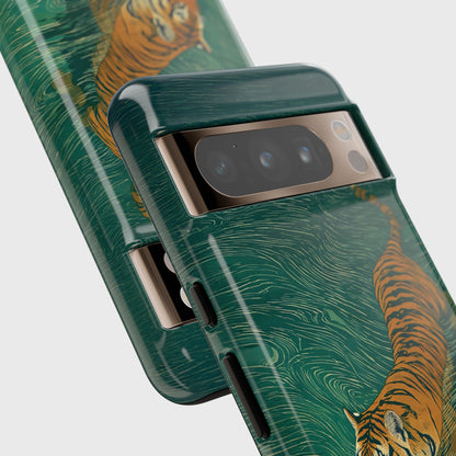 The Emerald Swirl – Ukiyo-e Tiger Design Phone Case for Google Pixel