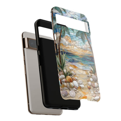 Enchanting Beach Stained Glass Mosaic Design Phone Case for Google Pixel