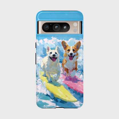 The Summer Surf Dogs – Impasto Action Design Phone Case for Google Pixel