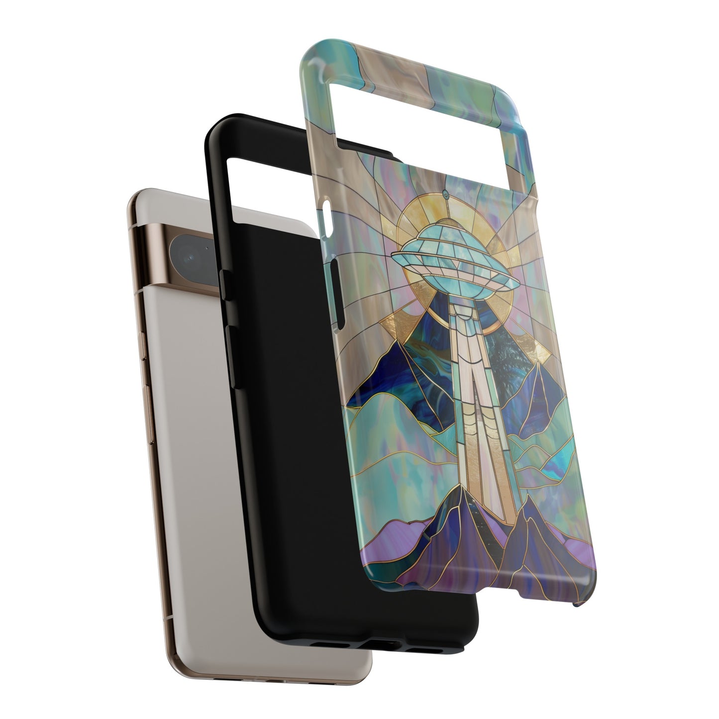 UFO Stained Glass Design Google Pixel Phone Case