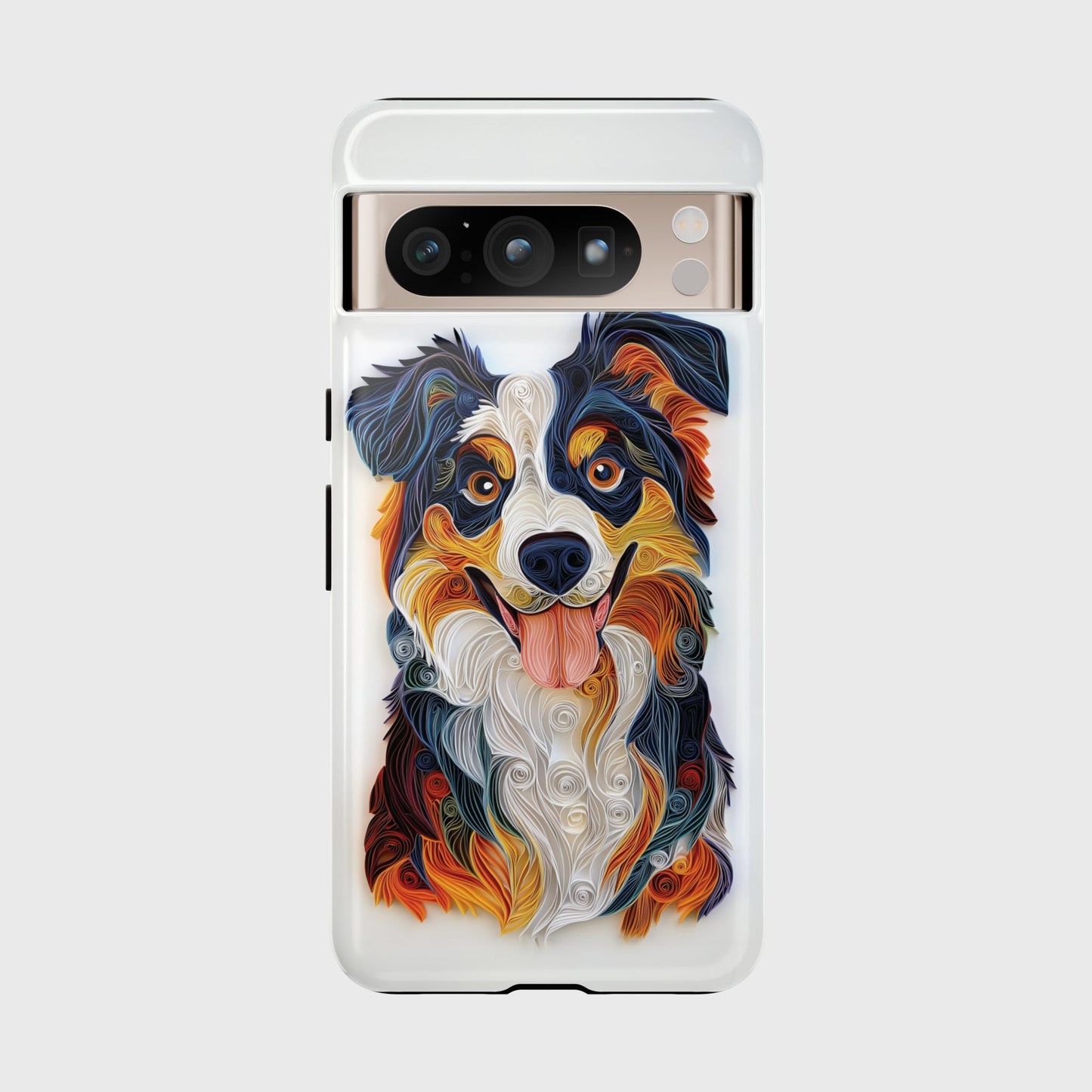 Australian Shepherd Paper Quilling Art Design Google Pixel Phone Case