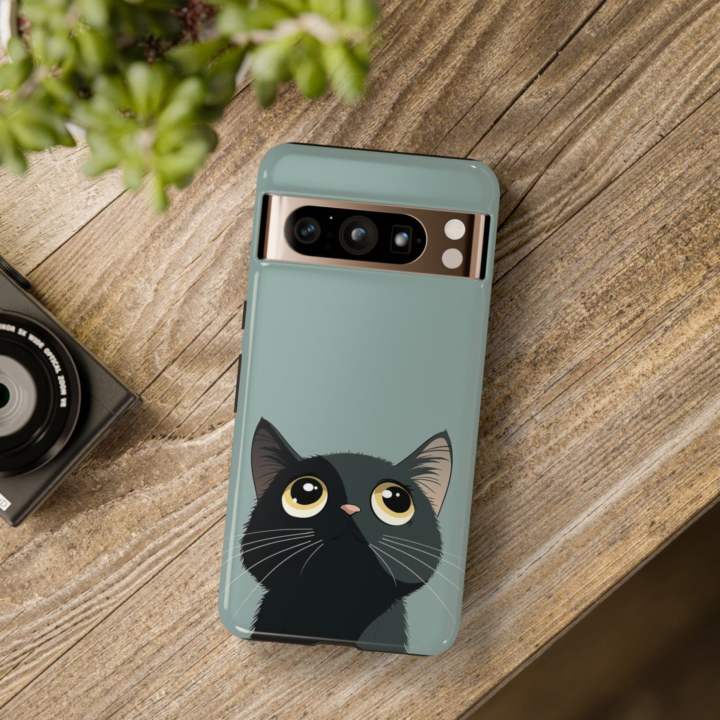 Minimalist Kawaii Cat Design Google Pixel Phone Case