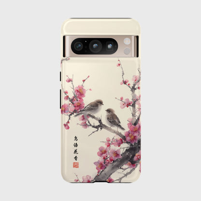 The Sweeping Blossom – Ink Wash Botanical Design Phone Case for Google Pixel