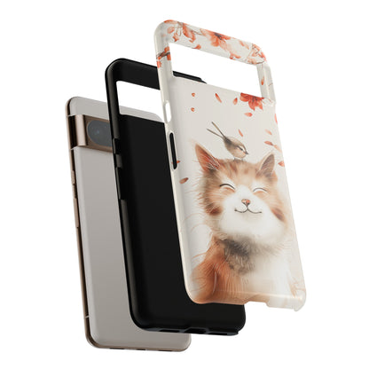 Cute Joyful Cat Portrait Watercolour Design Google Pixel Phone Case