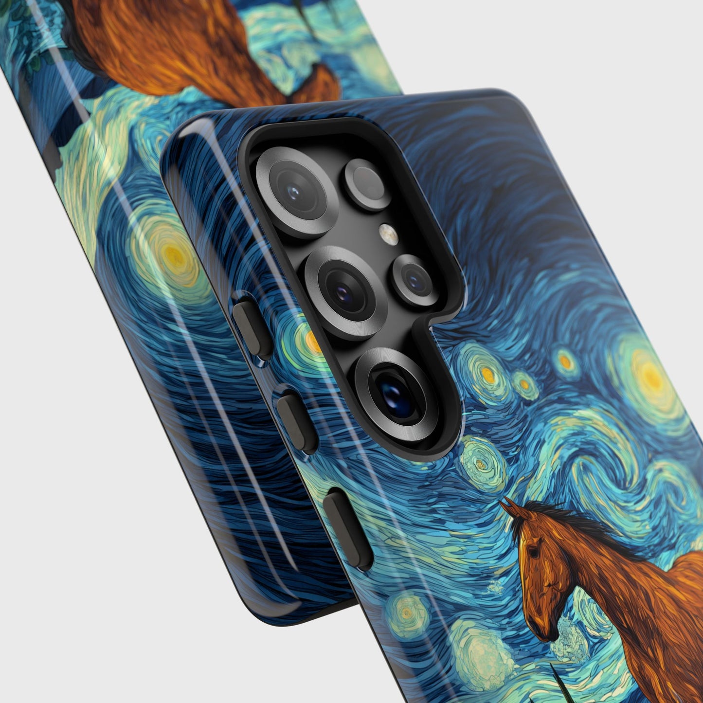 Starry Night Stallion Design Phone Case for Galaxy S series Phones