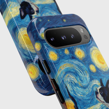 Barky Night (Boston Terrier) Design Phone Case for Google Pixel