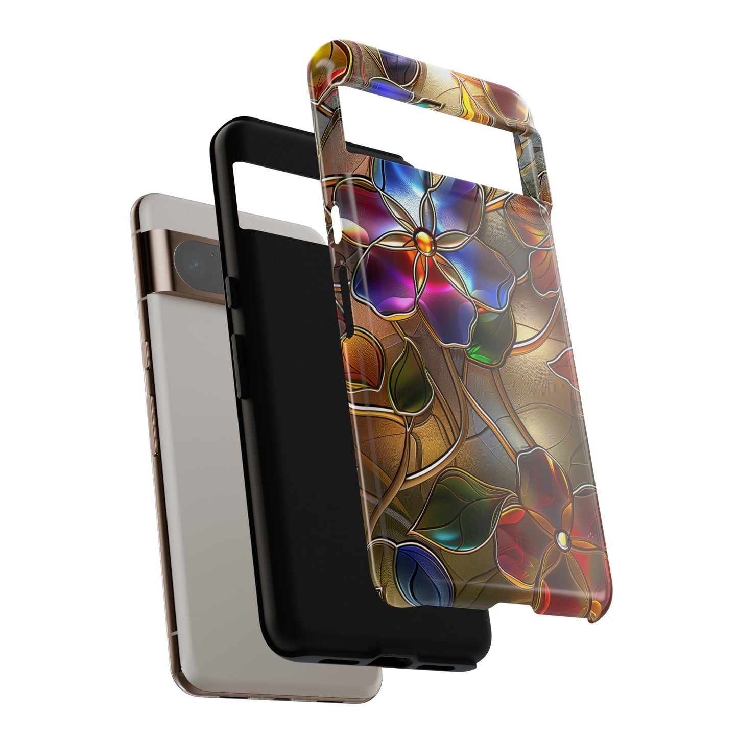 Wild Flowers Stained Glass Design Google Pixel Phone Case