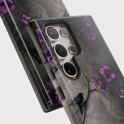 Gothic Purple Flower Tree Dark Fantasy Design Samsung Phone Case