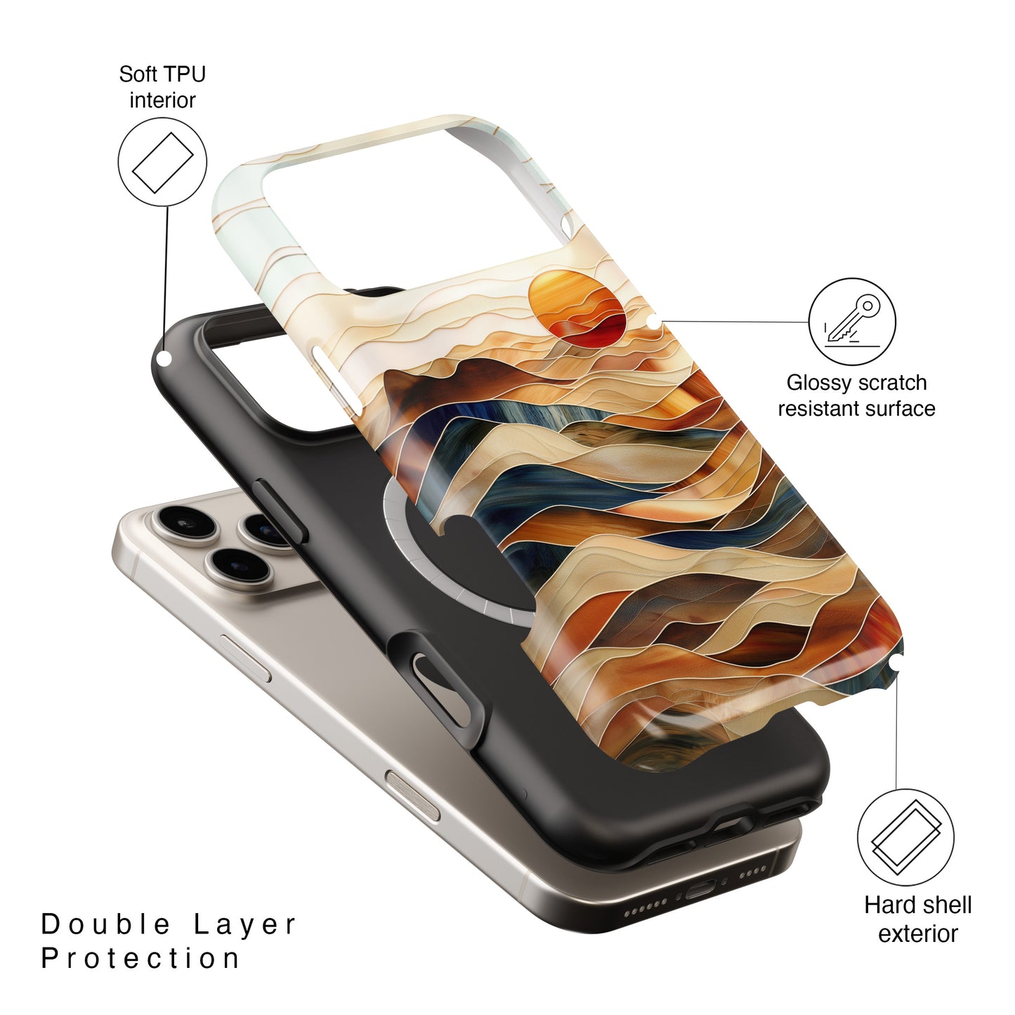 Abstract Desert Landscape Design iPhone Case