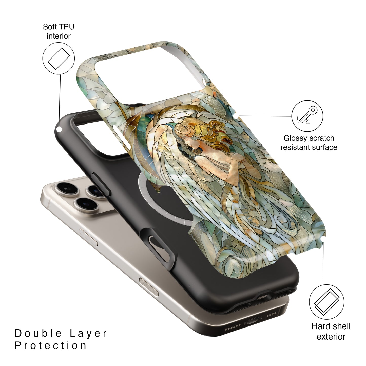 Angel Stained Glass Design iPhone Case