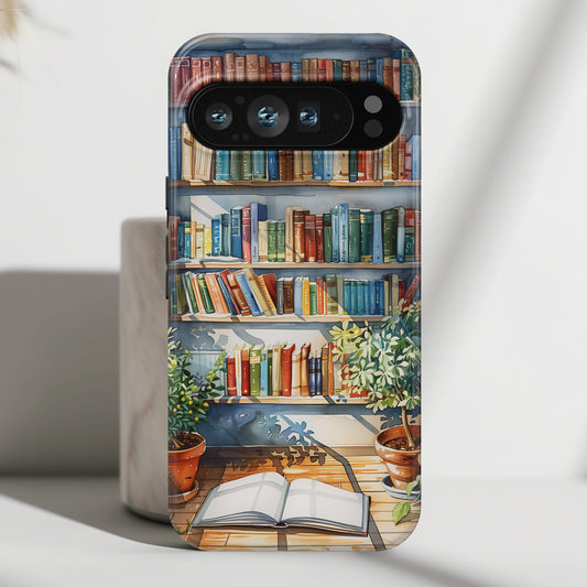 Artistic Watercolour Bookshelf Design Google Pixel Phone Case