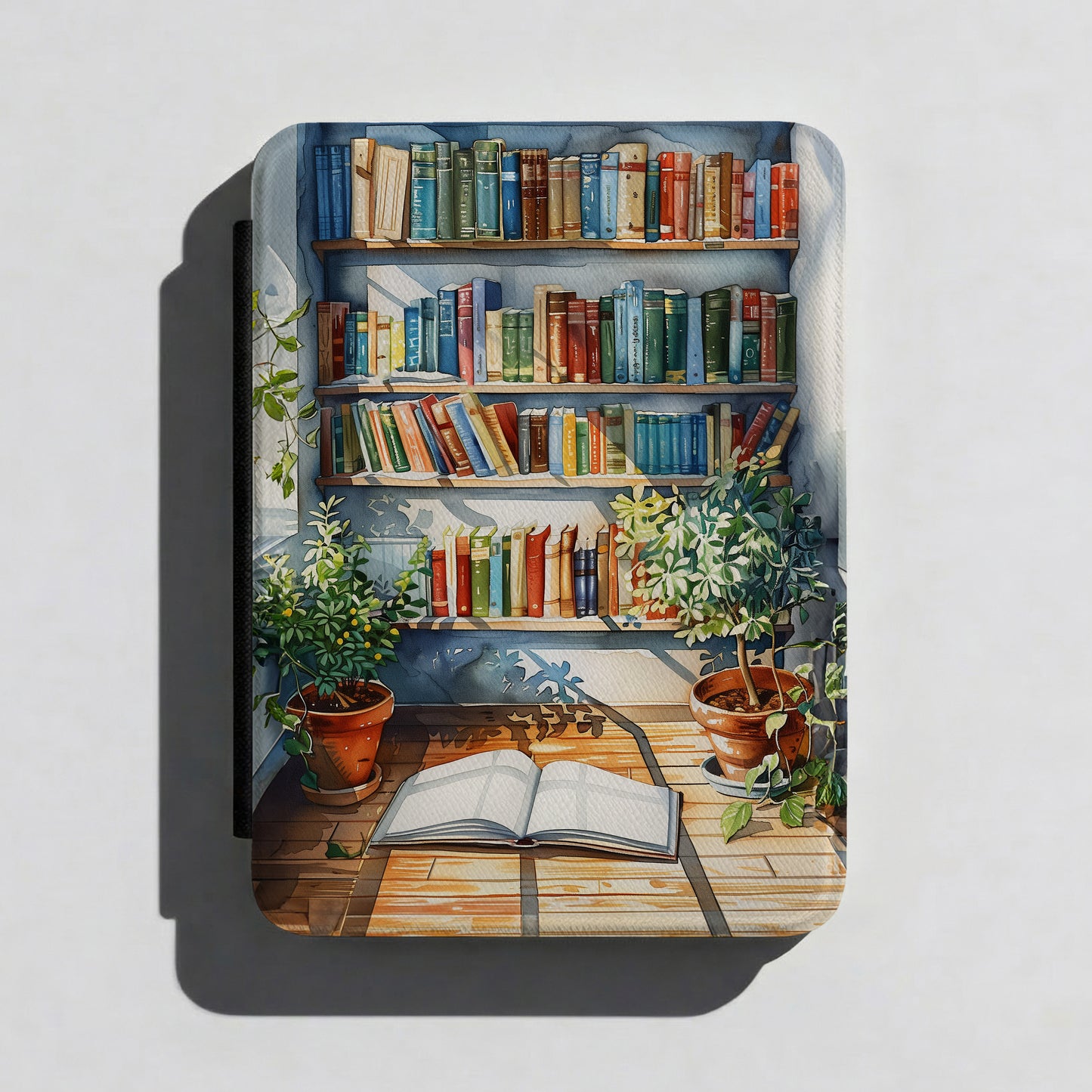 The Sunlit Library – Watercolor Kindle Case