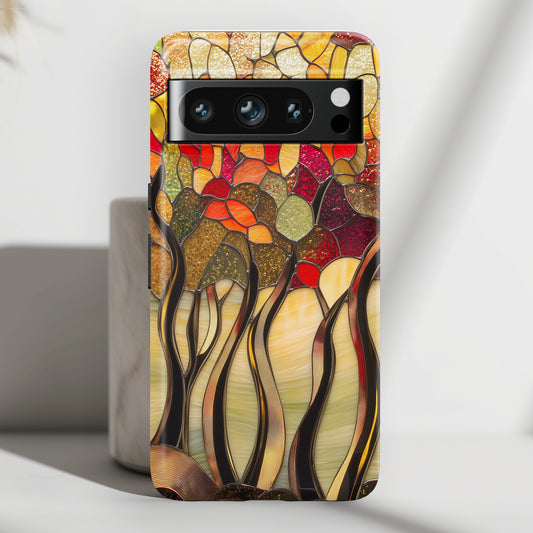Autumn Forest Stained Glass Design Google Pixel Phone Case