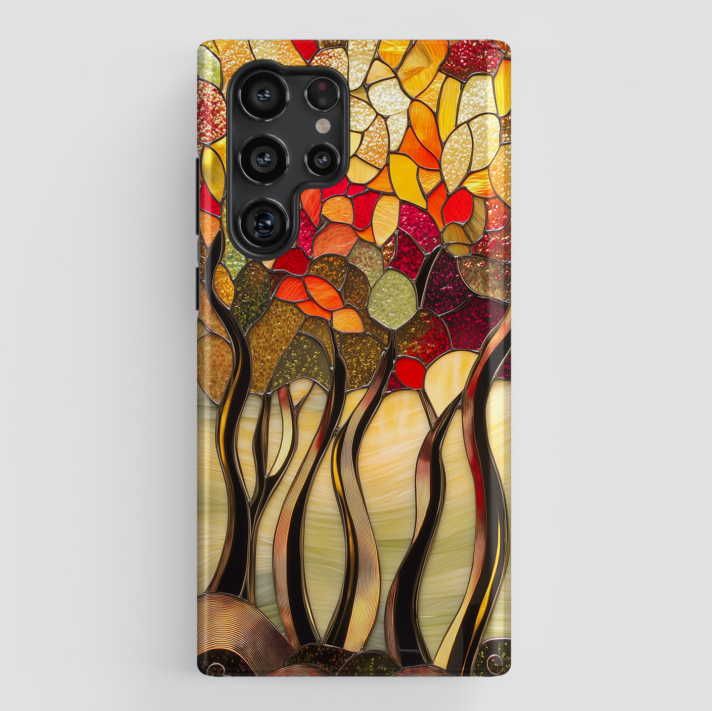 Autumn Forest Stained Glass Design Case for Galaxy S series Phones
