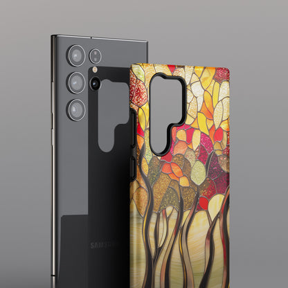 Autumn Forest Stained Glass Design Case for Galaxy S series Phones