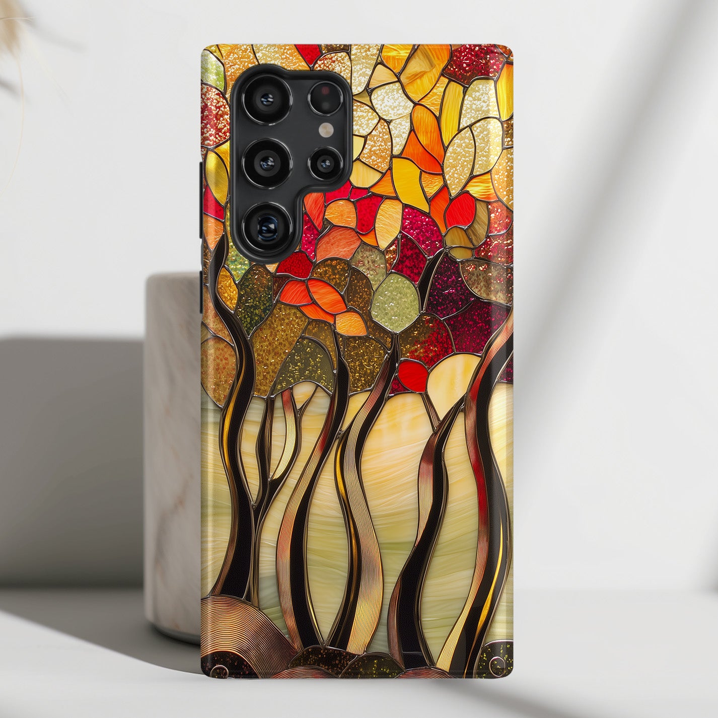 Autumn Forest Stained Glass Design Case for Galaxy S series Phones