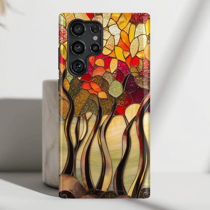 Autumn Forest Stained Glass Design Case for Galaxy S series Phones