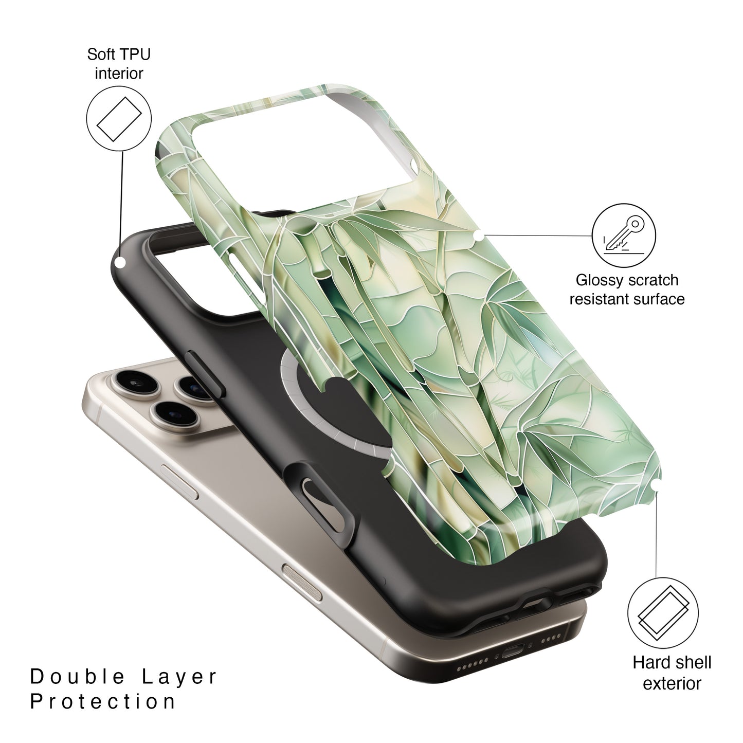 Bamboo Stained Glass Design iPhone Case