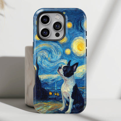 Barky Night (Boston Terrier) Design iPhone Case