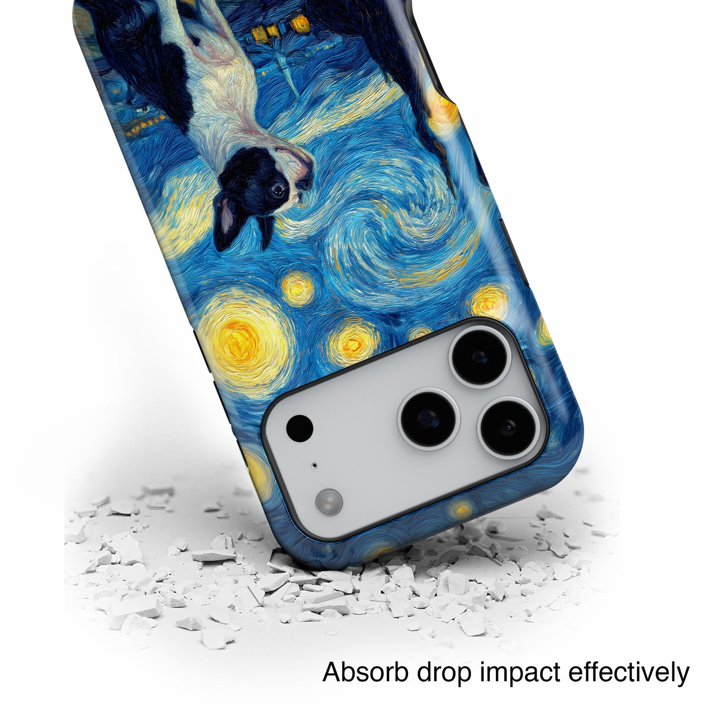 Barky Night (Boston Terrier) Design iPhone Case