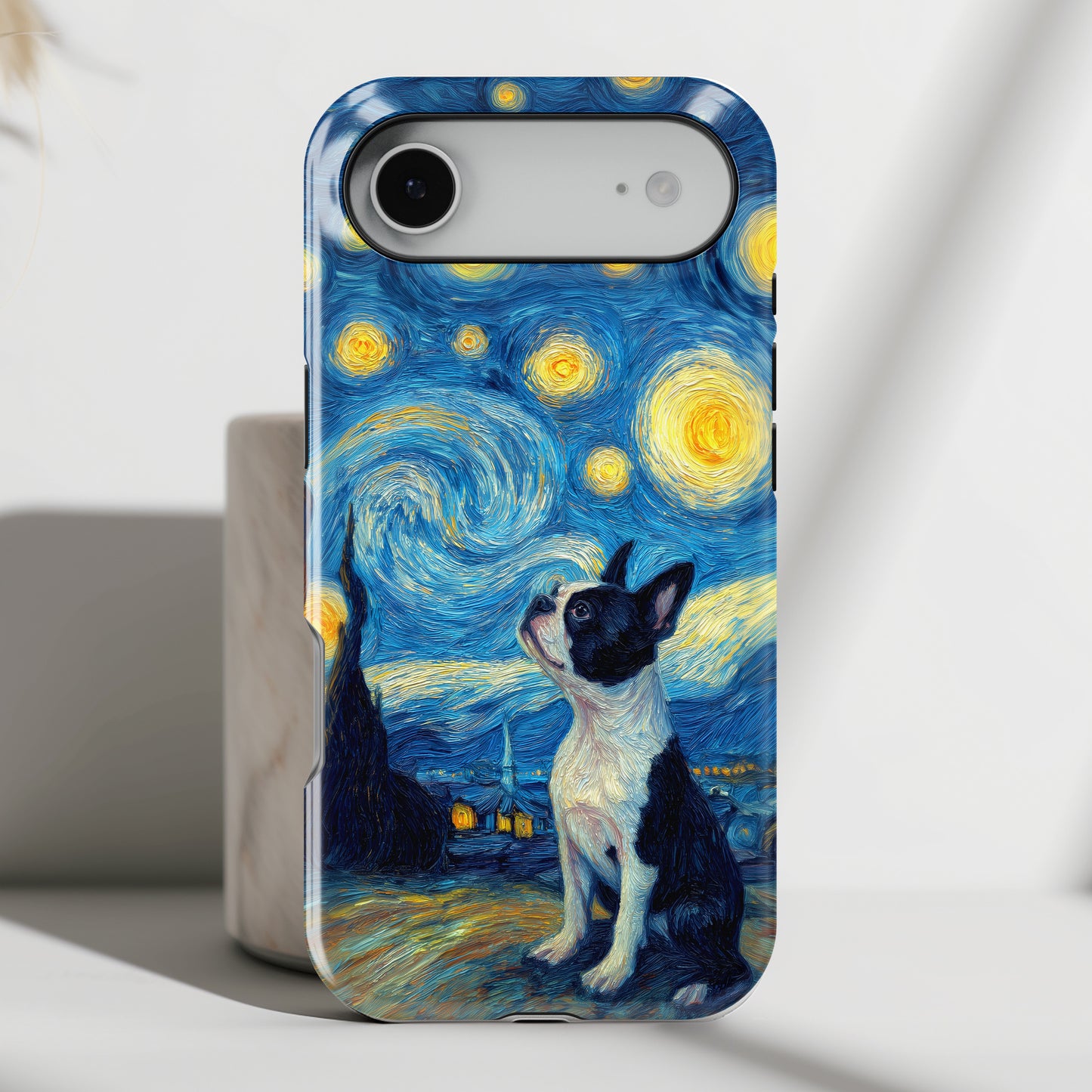 Barky Night (Boston Terrier) Design iPhone Case