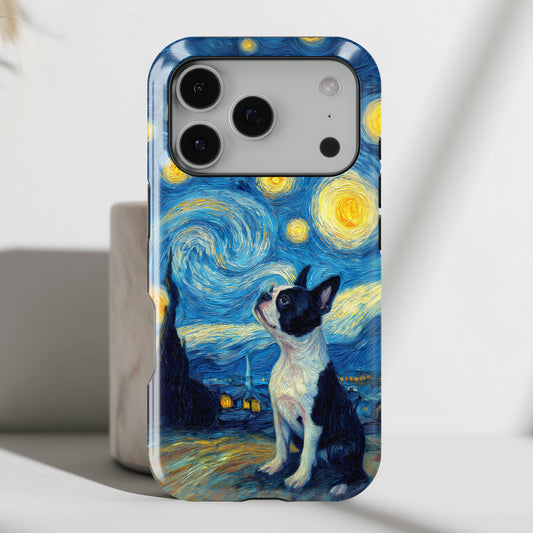 Barky Night (Boston Terrier) Design iPhone Case