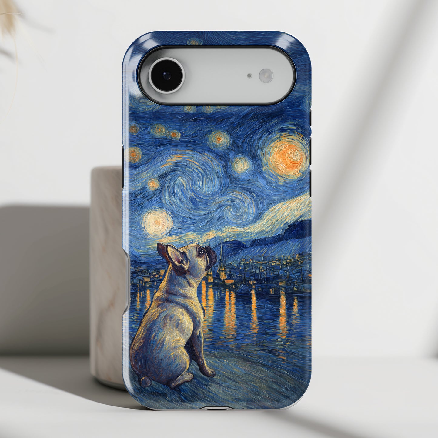 Barky Night (Frenchie) Design iPhone Case