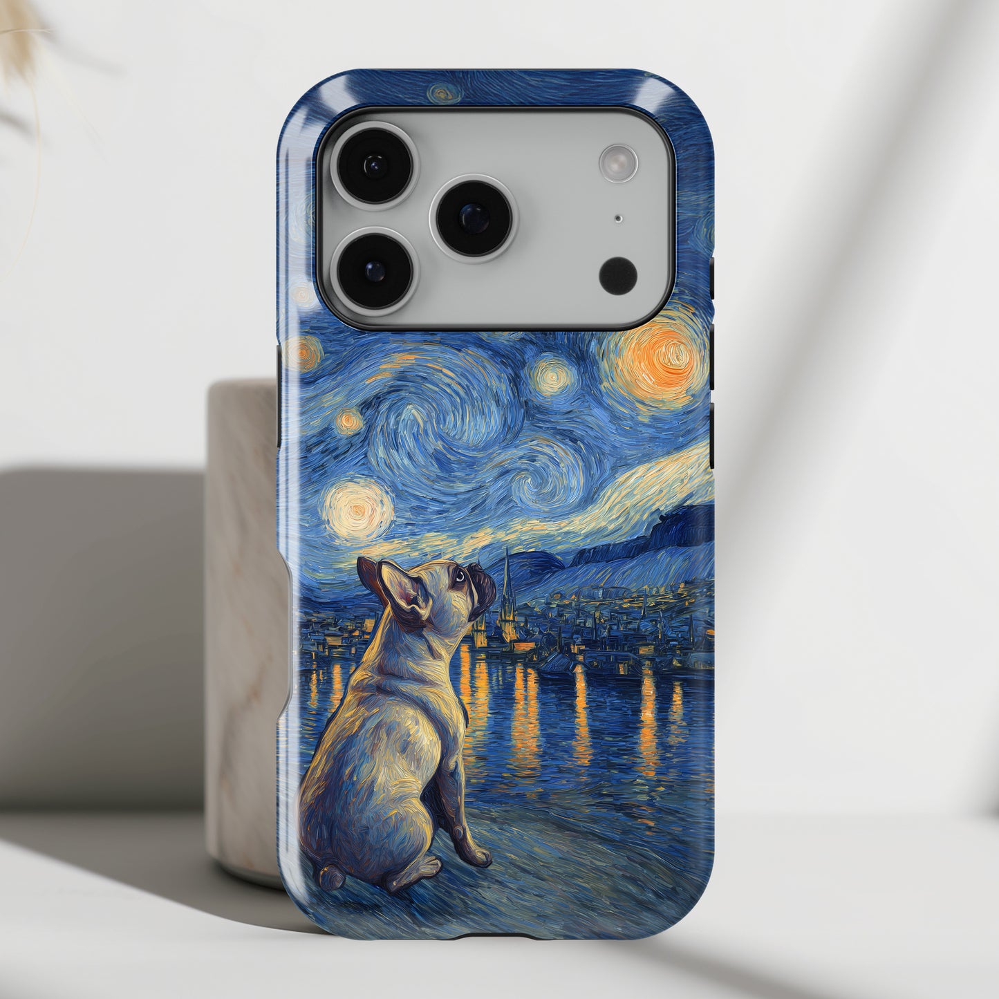 Barky Night (Frenchie) Design iPhone Case
