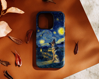 Barky Night (German Shepherd) Design iPhone Case