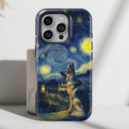 Barky Night (German Shepherd) Design iPhone Case