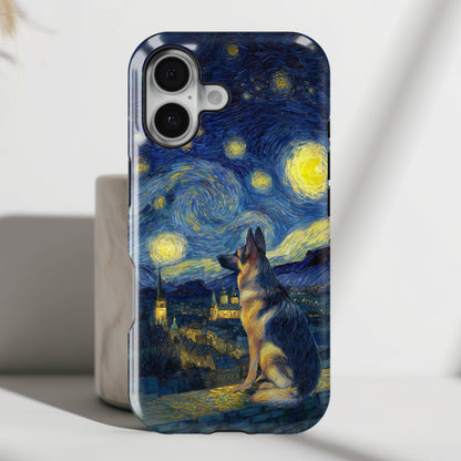 Barky Night (German Shepherd) Design iPhone Case