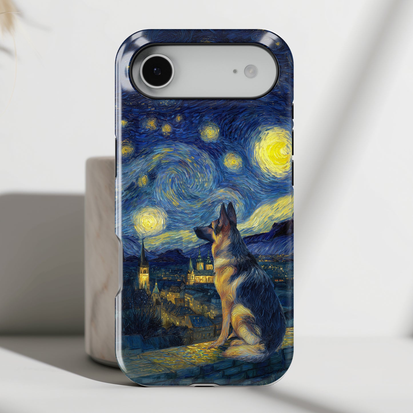 Barky Night (German Shepherd) Design iPhone Case