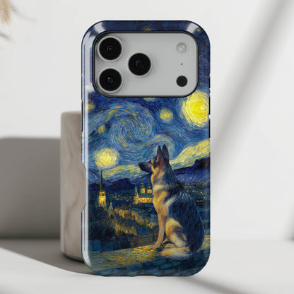 Barky Night (German Shepherd) Design iPhone Case